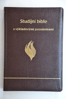Bible studijní s výkl. poznámkami - kůže, zlatá ořízka
